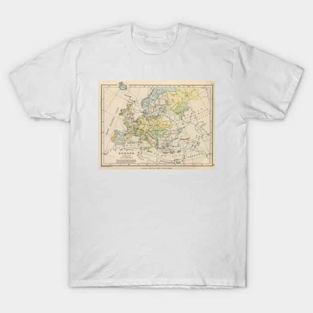 Vintage Map of Europe (1905) T-Shirt by Bravuramedia